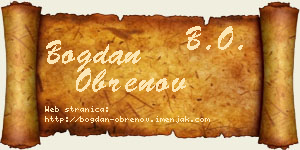 Bogdan Obrenov vizit kartica